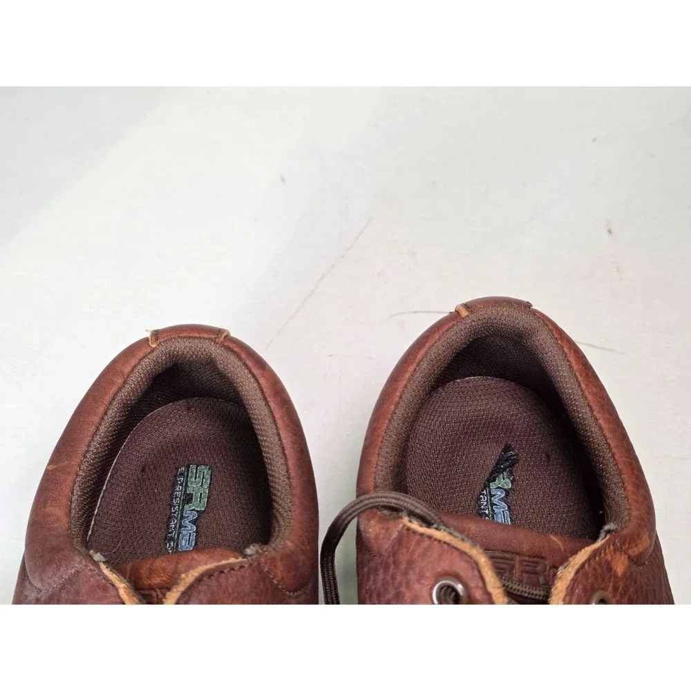 SR Max Work Shoes Men's Size 8 M Brown Leather Slip Resistant Lace Up Steel Toe
